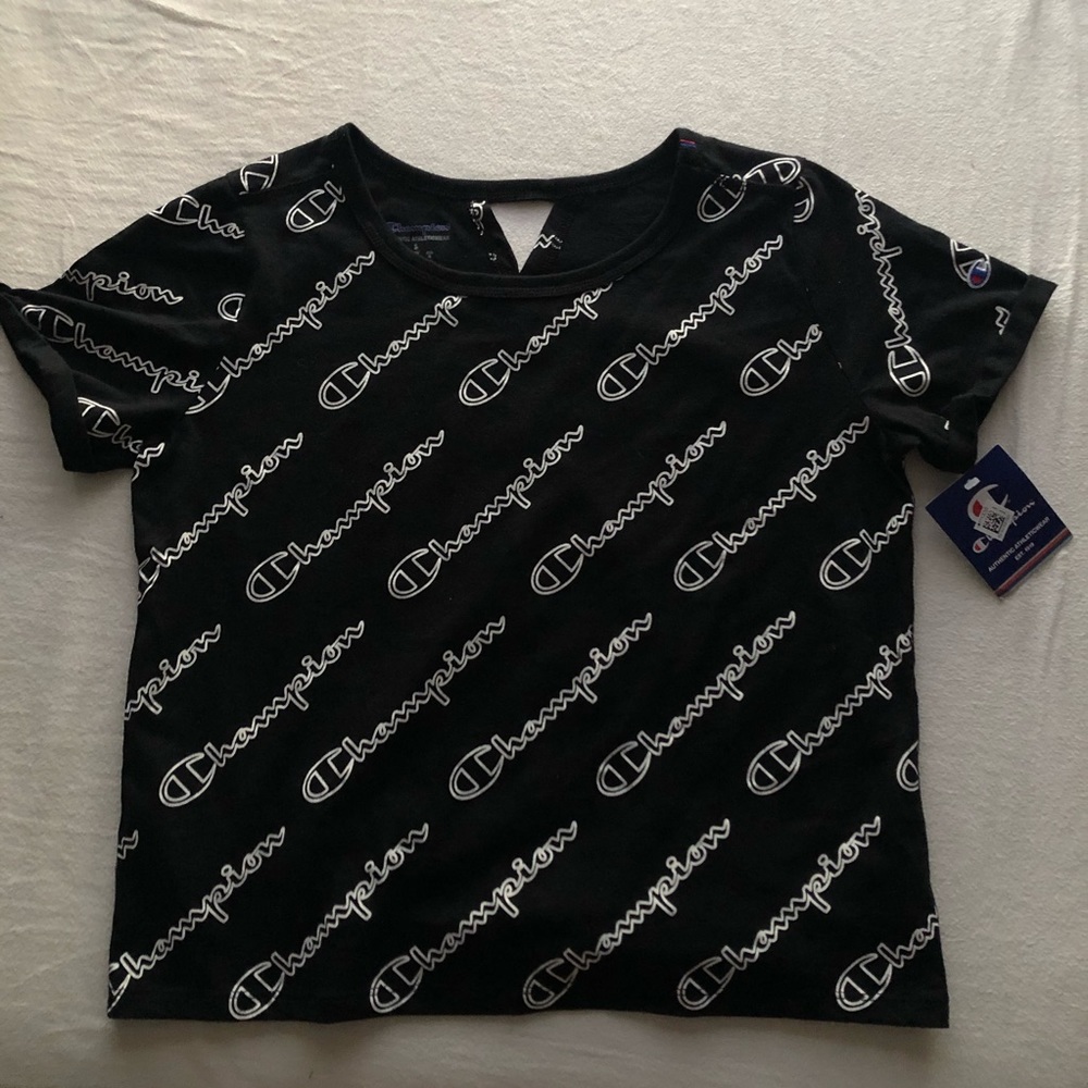 champion // black running tee nwt